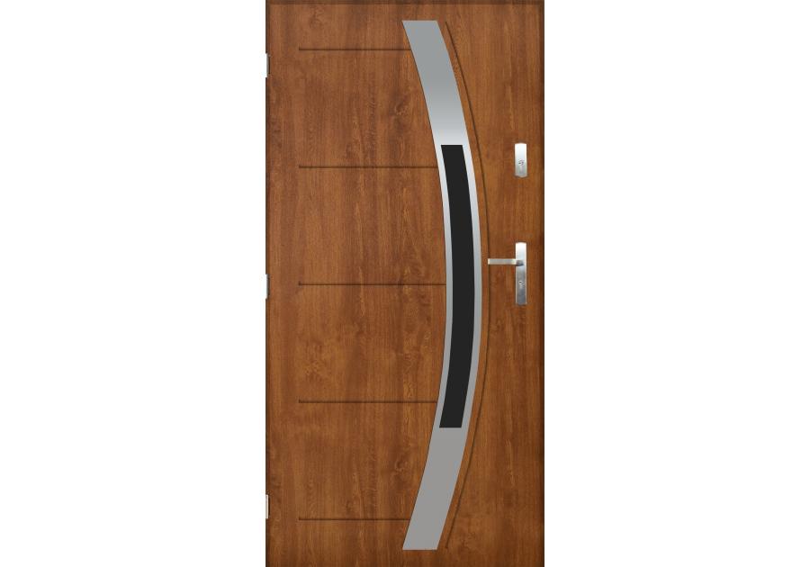 Zdjęcie: Drzwi zewnętrzne hydra złoty dąb 90l komplet ENTRYLINE