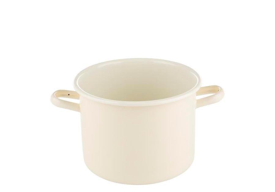 Zdjęcie: Garnek emaliowany Forte bez pokrywki 17 cm -3 L gładki kremowy EMALIA PLESZEW