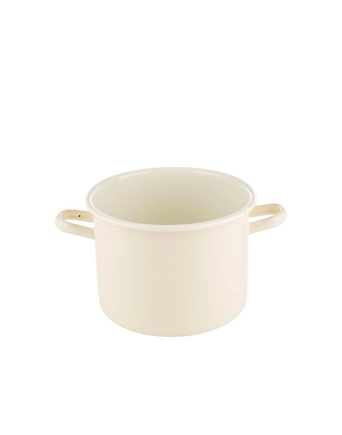 Zdjęcie: Garnek emaliowany Forte bez pokrywki 17 cm -3 L gładki kremowy EMALIA PLESZEW