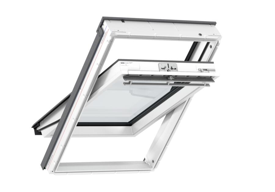 Zdjęcie: Okno GLU 0064 drewniano-poliuretanowe otwierane u góry, 66x140 cm VELUX