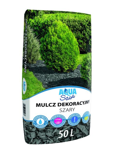 Zdjęcie: Mulcz dekoracyjny Aqua Save 50 L szary AGARIS