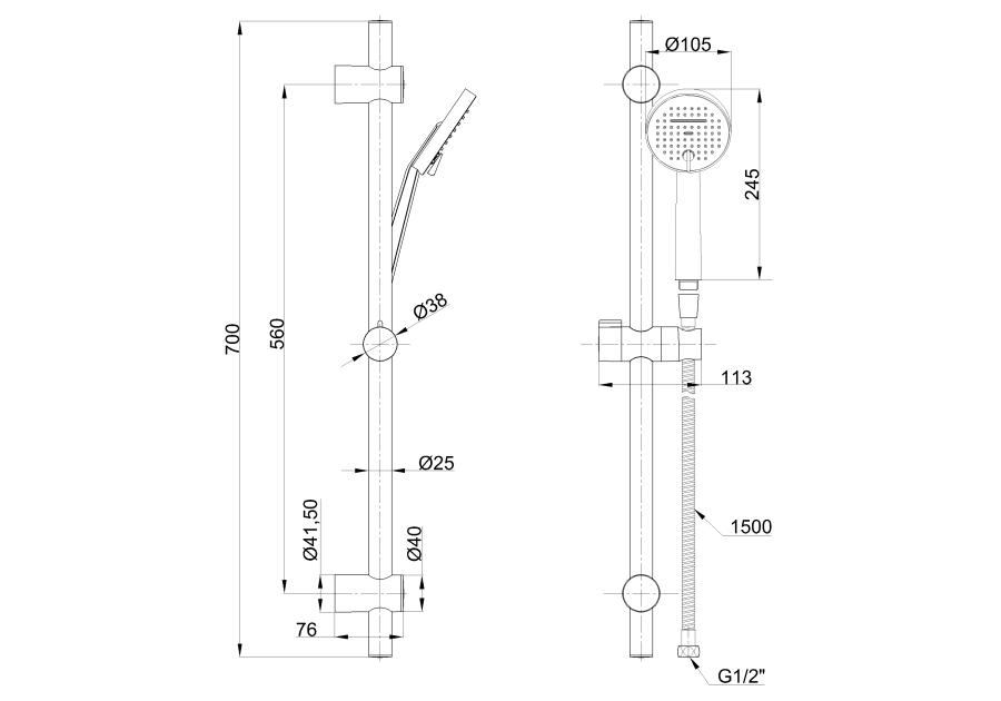 Zdjęcie: Zestaw natryskowy Stone INVENA