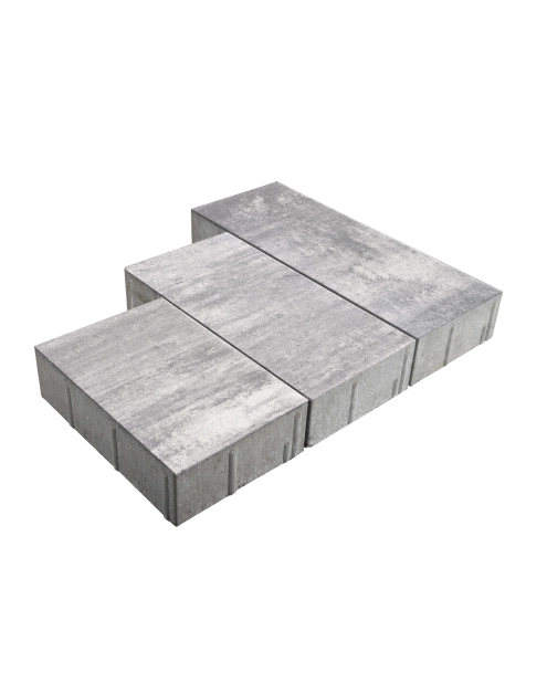 Zdjęcie: Kostka Triada Adular biało-stalowy na białym cemencie POLBRUK