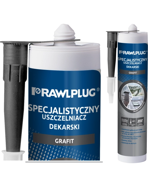Zdjęcie: Uszczelniacz dekarski specjalistyczny żywiczny R-SL-DEK-SPEC grafitowy 300 ml RAWLPLUG