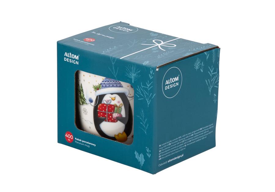 Zdjęcie: Kubek baryłka szeroka 400 ml dekoracja pingwinek ALTOM DESIGN