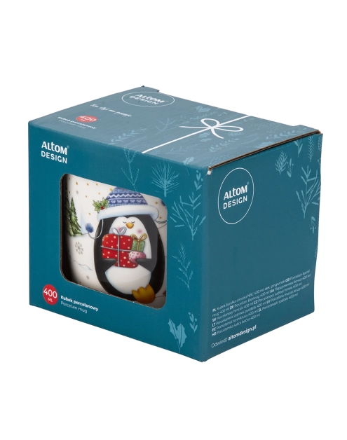 Zdjęcie: Kubek baryłka szeroka 400 ml dekoracja pingwinek ALTOM DESIGN