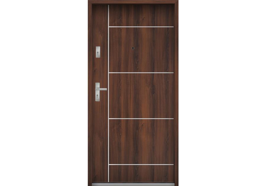 Zdjęcie: Drzwi wejściowe do mieszkań Bastion A-65 Orzech 90 cm prawe ODO KR CENTER