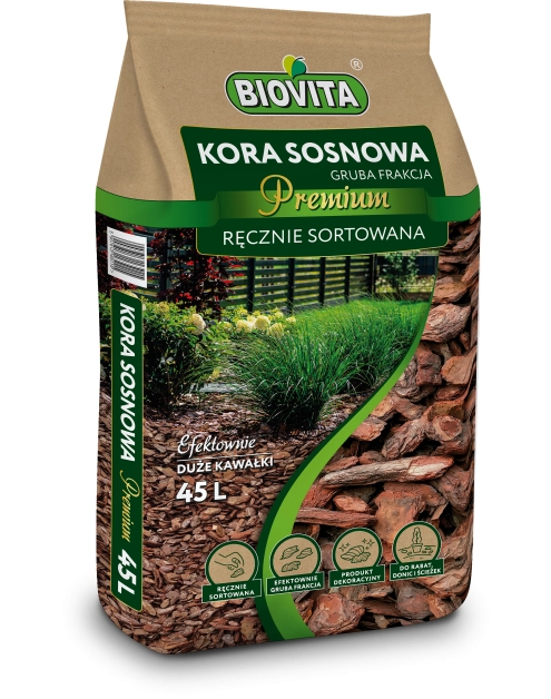 Zdjęcie: Kora sosnowa Premium gruba frakcja 45 L BIOVITA