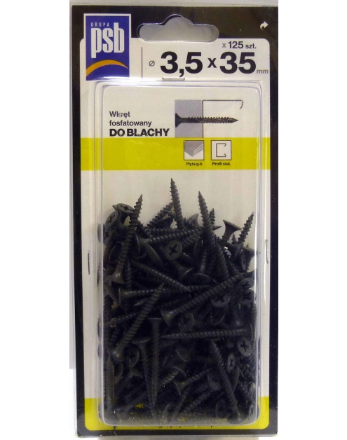 Zdjęcie: Wkręt fosfatowany do blachy 3,5x35 mm -125 szt. SILA