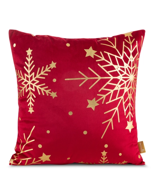 Zdjęcie: Poduszka welwetowa świąteczna 45x45 cm czerwono-złota EUROFIRANY