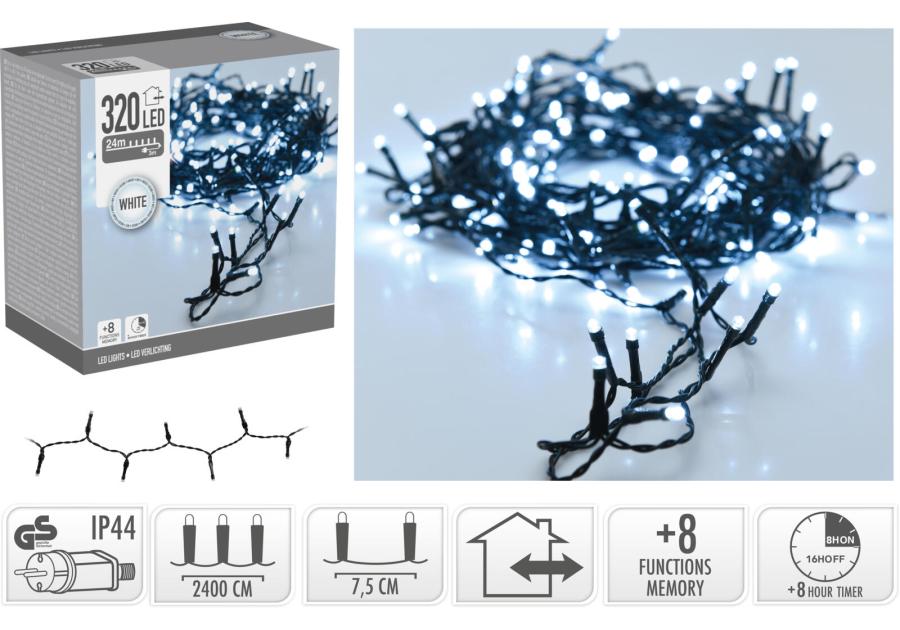 Zdjęcie: Łańcuch świetlny 24 m 320 led biały KOOPMAN