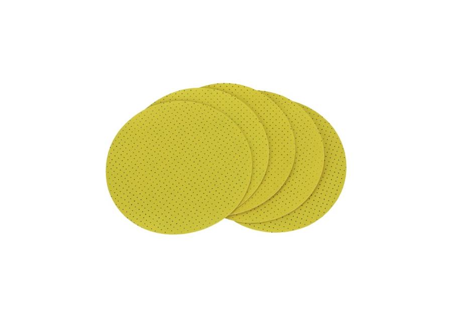 Zdjęcie: Krążek ścierny żółty perforowany 225 mm, G80, 5 sztuk STALCO