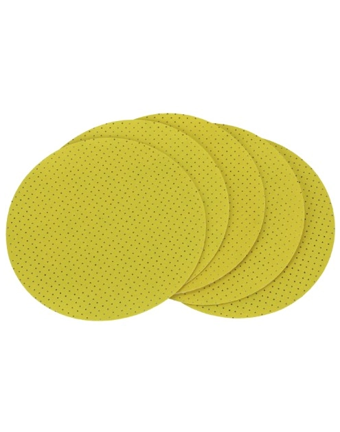 Zdjęcie: Krążek ścierny żółty perforowany 225 mm, G80, 5 sztuk STALCO