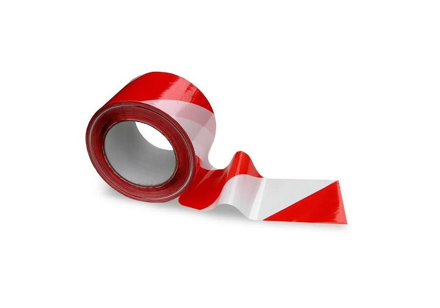 Zdjęcie: Taśma ostrzegawcza 75 mm x 200 m biało-czerwona CIRET