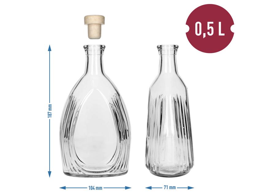 Zdjęcie: Butelka Bankietowa 500 ml z korkiem syntetycznym 631539 BROWIN