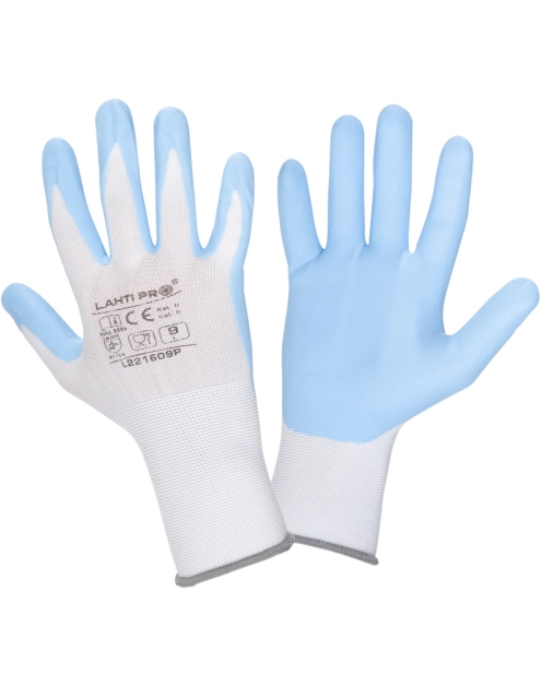 Zdjęcie: Rękawice nitrylowe  biało-niebieskie,  6, CE, LAHTI PRO