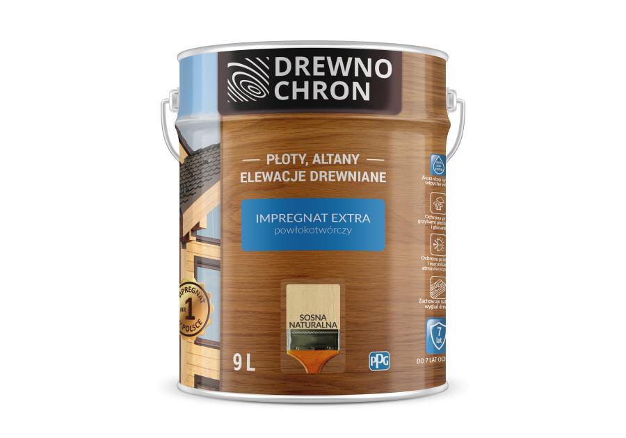 Zdjęcie: Impregnat do drewna Extra sosna naturalna 9 L DREWNOCHRON