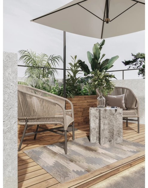 Zdjęcie: Dywan Kemet 80x150 cm romby szaro-beżowy MULTI-DECOR