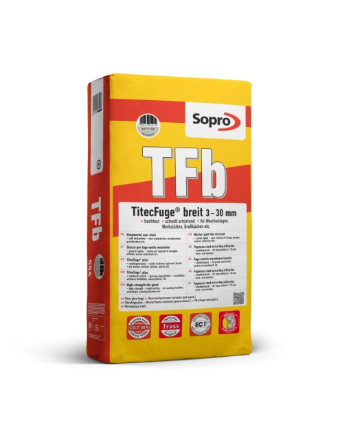 Zdjęcie: Fuga szeroka, wysokowytrzymała TFb szary 25 kg SOPRO