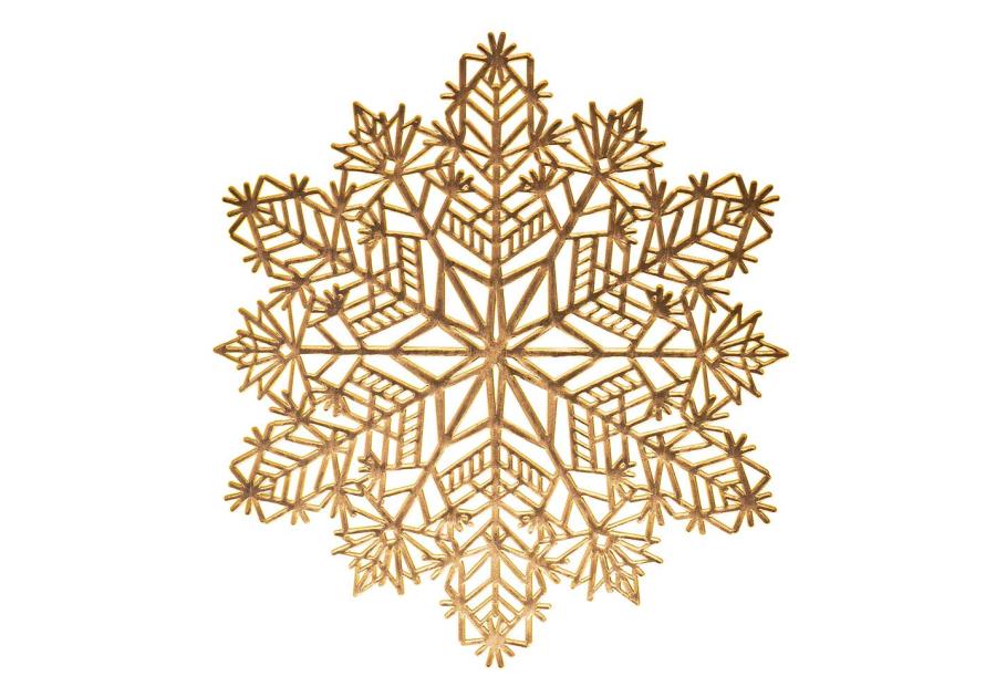 Zdjęcie: Mata stołowa PVC średnica 38 cm dekorowana śnieżynka złota ALTOMDESIGN
