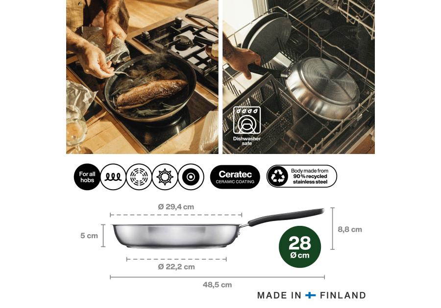 Zdjęcie: Patelnia 28 cm z powłoką ceramiczną FF FISKARS
