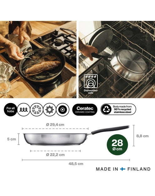 Zdjęcie: Patelnia 28 cm z powłoką ceramiczną FF FISKARS