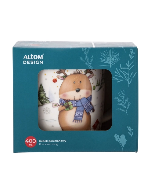 Zdjęcie: Kubek baryłka szeroka 400 ml dekoracja renifer ALTOM DESIGN