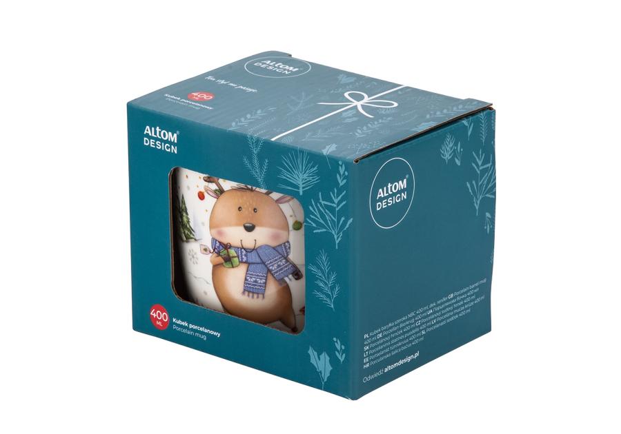 Zdjęcie: Kubek baryłka szeroka 400 ml dekoracja renifer ALTOM DESIGN