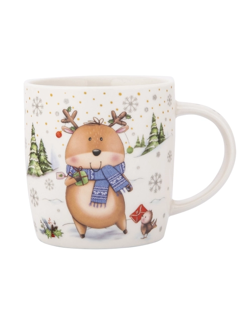 Zdjęcie: Kubek baryłka szeroka 400 ml dekoracja renifer ALTOM DESIGN