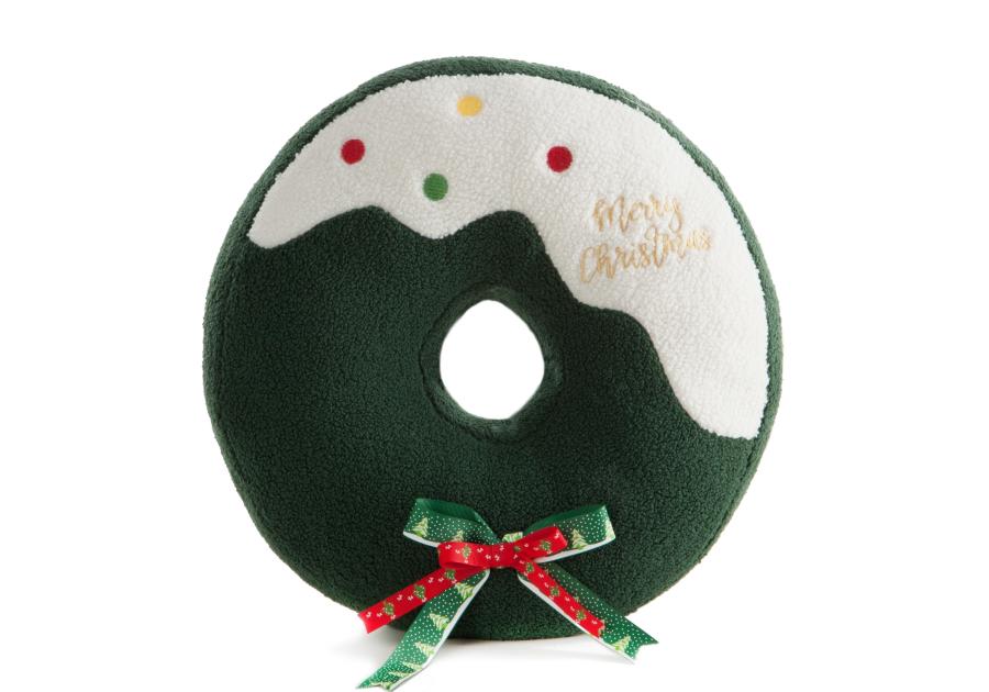 Zdjęcie: Poduszka dekoracyjna świąteczna 40x6x40 cm zielono-czerwona EUROFIRANY