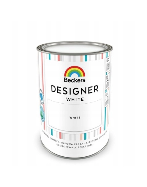 Zdjęcie: Farba lateksowa biała Beckers Designer White 1L Tikkurila BECKERS