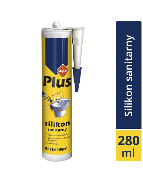 Zdjęcie: Silikon sanitarny bezbarwny 280 ml SUPER PLUS