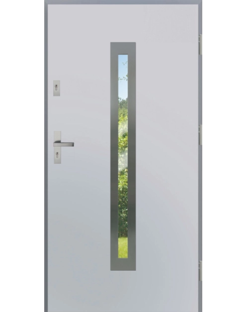 Zdjęcie: Drzwi zewnętrzne stalowo-drewniane Disting Figaro 04 Biały 90 cm prawe KR CENTER