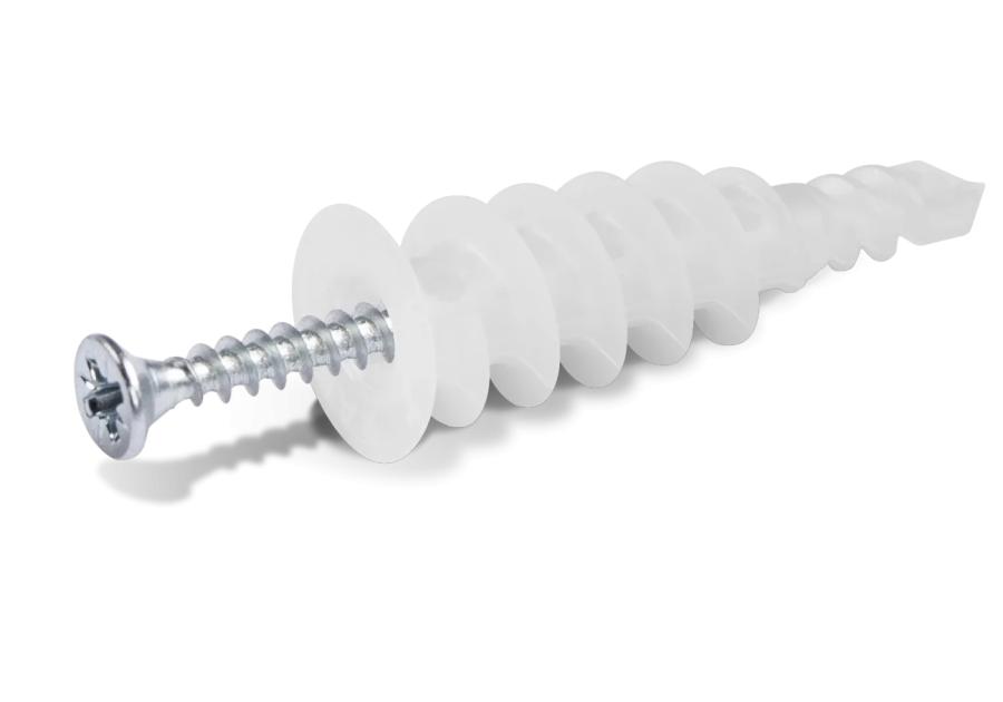 Zdjęcie: Łącznik nylonowy DRA-01-LONG samowiercący 16x46 mm z wkrętem 4,0x40 mm 100 szt. RAWLPLUG