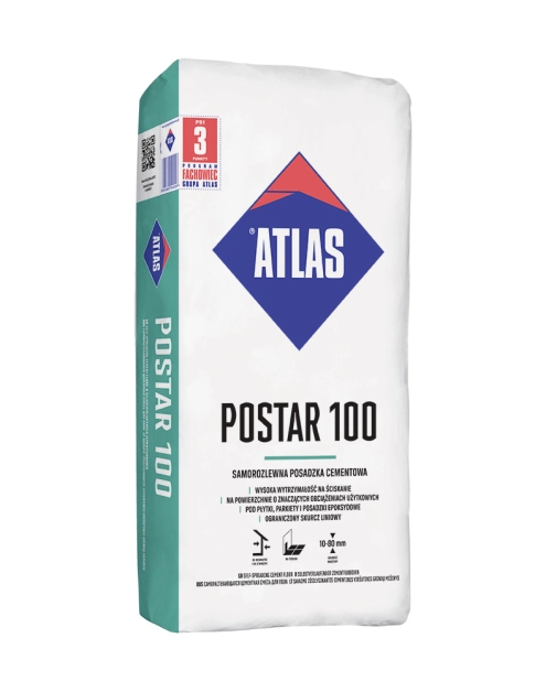 Zdjęcie: Posadzka cementowa Postar 100 - 25 kg ATLAS