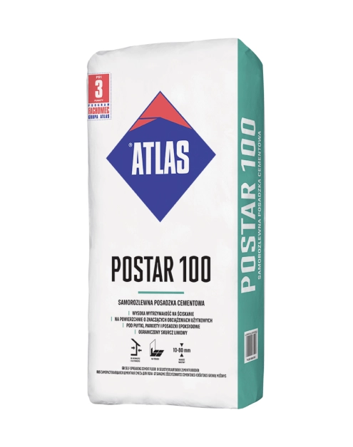 Zdjęcie: Posadzka cementowa Postar 100 - 25 kg ATLAS
