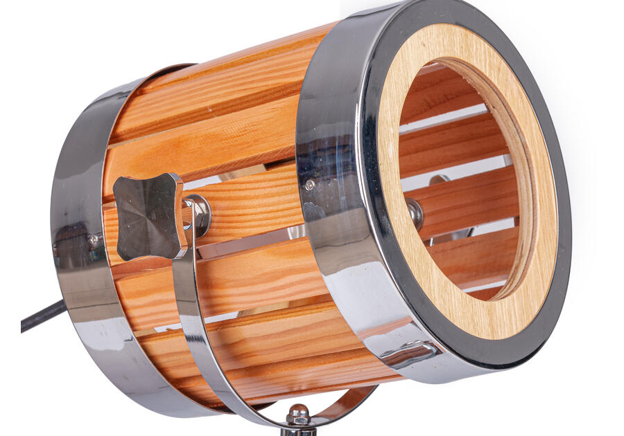 Zdjęcie: Lampa stołowa Margo 32x28x65 cm tuba w kolorze drewna VOLTENO