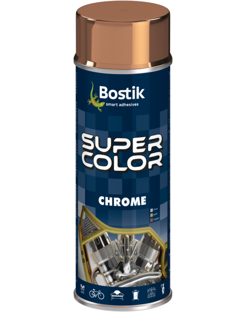 Zdjęcie: Lakier akrylowy z efektem chromu Super Color Chrome chrom miedziany 400 ml BOSTIK