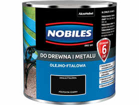 Farba olejno-ftalowa do drewna i metalu Ftalonal 0,25 L czarny półpołysk NOBILES