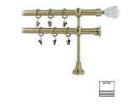 Zdjęcie: Karnisz podwójny Zeus fi 19 mm - 160 cm kryształ satyna KARWEL