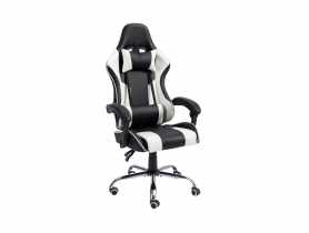 Fotel gamingowy Top-Game czarno-biały TS INTERIOR