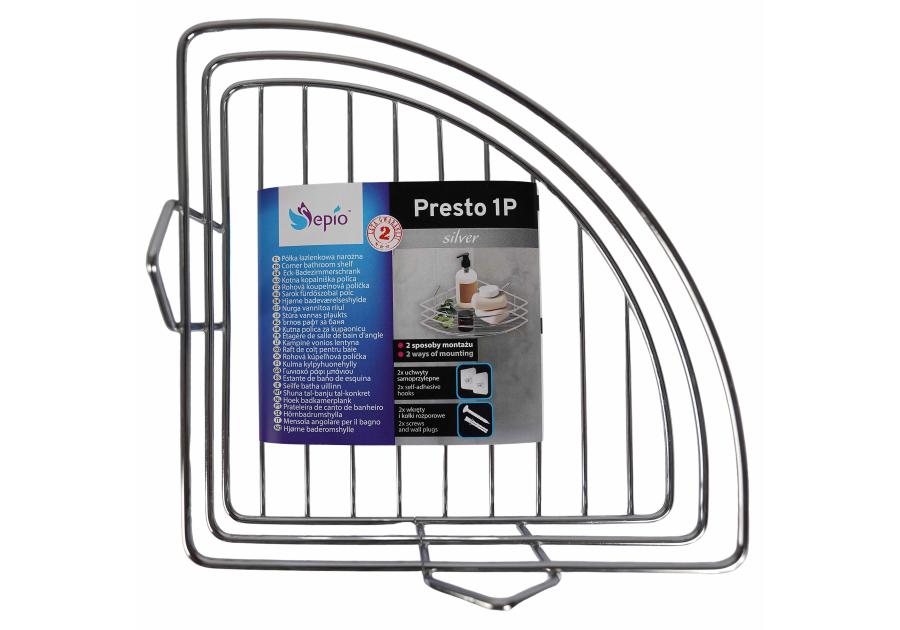 Zdjęcie: Półka łazienkowa Presto narożna srebrna SEPIO