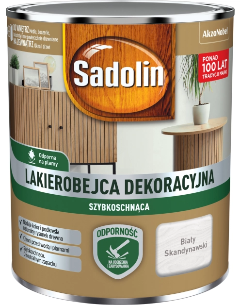 Zdjęcie: Lakierobejca dekoracyjna Biały skandynawski 0,7 L SADOLIN