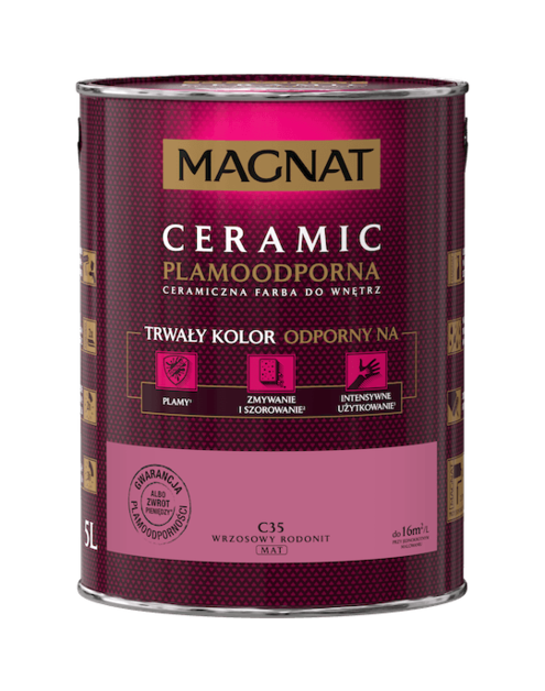 Zdjęcie: Farba ceramiczna 5 L wrzosowy rodonit MAGNAT CERAMIC