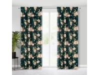 Zdjęcie: Zasłona gotowa Rose na taśmie 135x270 cm ciemnozielony EUROFIRANY