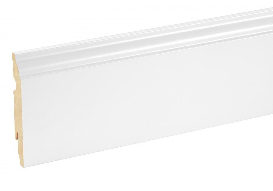 Zdjęcie: Listwa przypodłogowa MDF Biały RAL 9003 okleina półmat 9x1,6 cm dekor 1, 220 cm CEZAR