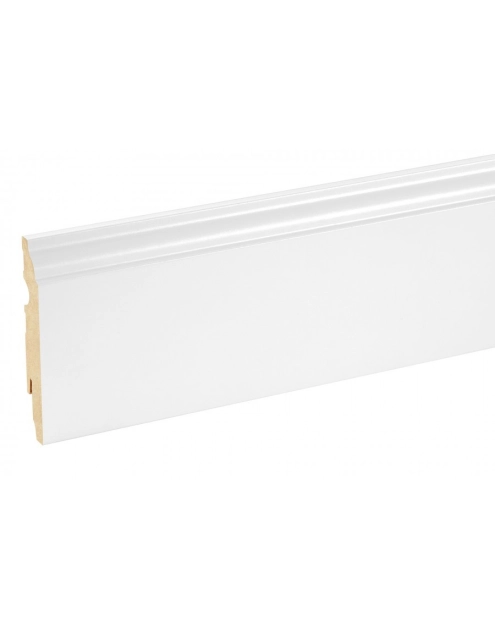 Zdjęcie: Listwa przypodłogowa MDF Biały RAL 9003 okleina półmat 9x1,6 cm dekor 1, 220 cm CEZAR