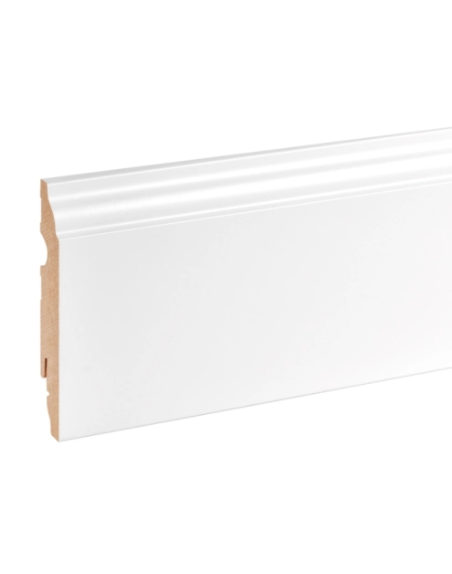 Zdjęcie: Listwa przypodłogowa MDF Biały RAL 9003 okleina półmat 9x1,6 cm dekor 1, 220 cm CEZAR