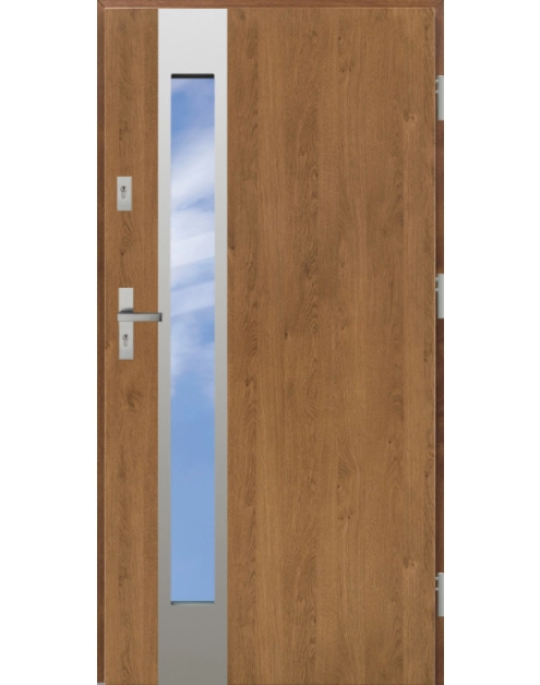 Zdjęcie: Drzwi zewnętrzne stalowo-drewniane Disting Otello 35B Winchester 90 cm prawe KR CENTER