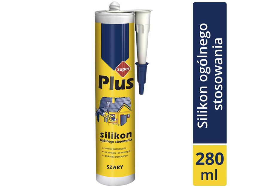 Zdjęcie: Silikon ogólnego stosowania szary 280 ml SUPER PLUS